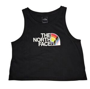 North Face Top Pride Logo Graphic Tank Top Crop Black sz XXL